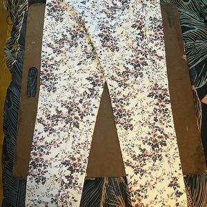 Marshalls Floral Ankle Pants - White and Purple